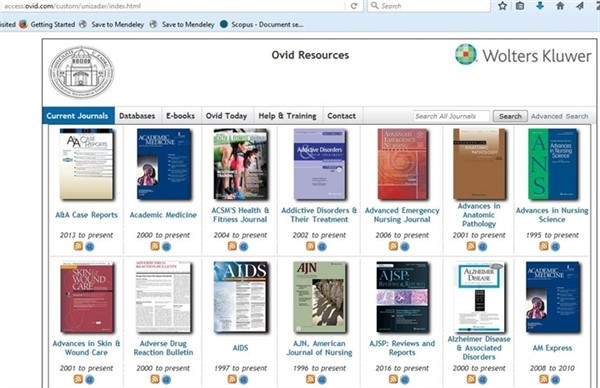 Izvori iz biomedicine i zdravstva - Ovid Resources (Cochrane Database of Systematic Reviews of Medical Therapeutics; Wolters Kluwer Health časopisi; e-knjige)